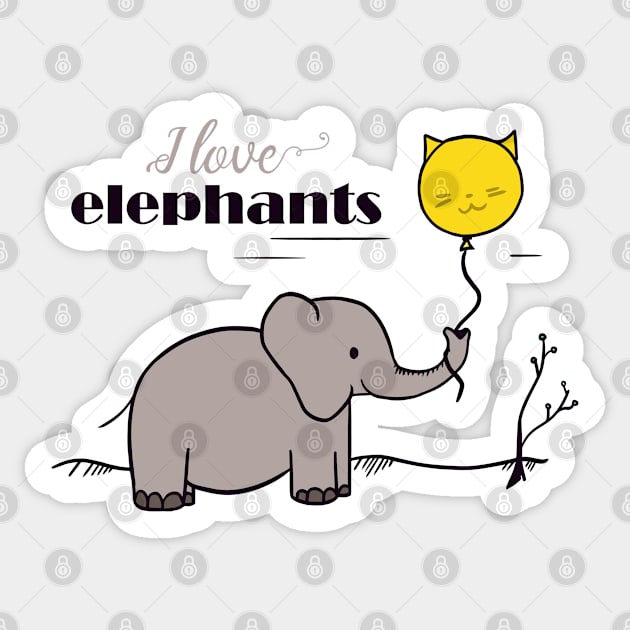 I love elephants Sticker by munkidesigns